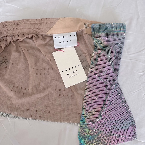 NWT Poster girl micro wrap iridescent chain mail skirt! ❤️ - Picture 4 of 6